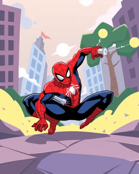 Spider Man Cartoon Images in Comic Strip Style Format