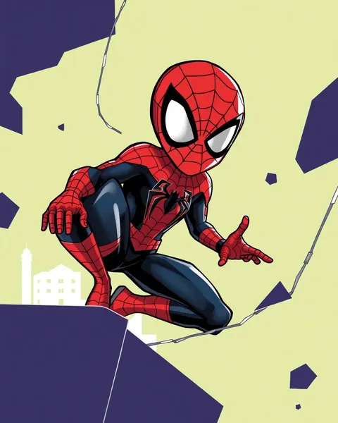 Spiderman Cartoon Image with Intricate and Detailed Design