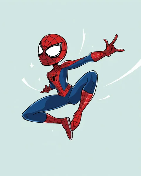 Spiderman Cartoon Image with Marvelous and Captivating Smile