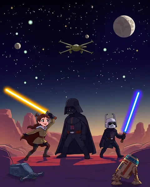 Star Wars Cartoon Pictures of Iconic Characters