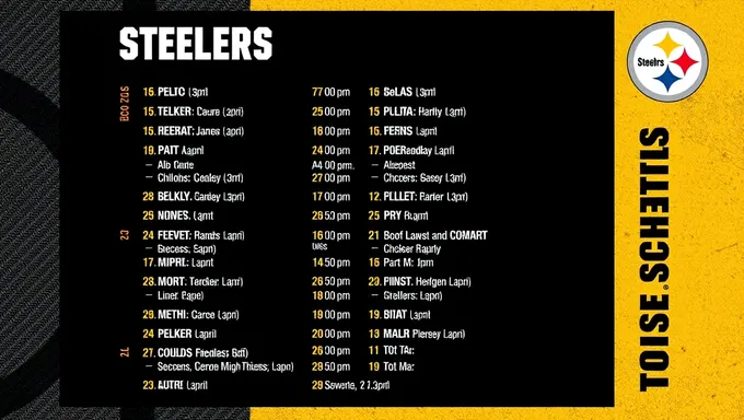 Steelers 2025/2025 Tickets: Schedule and Seating Chart