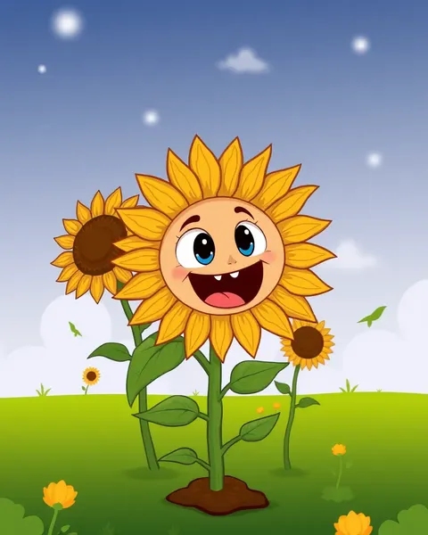 Stunning Sunflower Cartoon Picture to Cherish