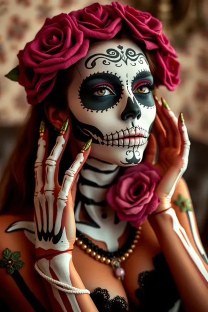 Sugar Skull Girl's Nude Form Embodies Sexy and Seductive