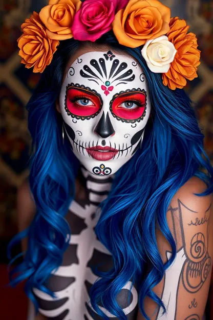 Sugar Skull Girl's Sexy Nude Form Leaves Lasting Impression