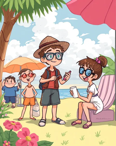 Summer Season Cartoon Picture Display