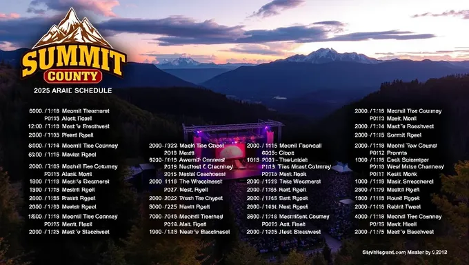 Summit County 2025 Concert Schedule Confirmed