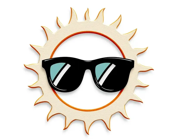 Sun Icon with Black Glasses PNG Download