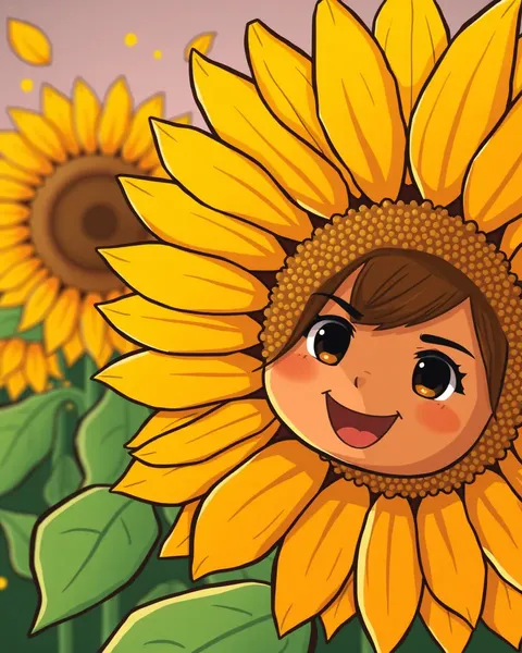 Sunflower Cartoon Picture: A Joyful Artwork