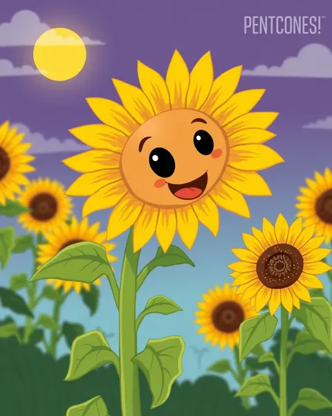 Sunflower Cartoon Picture: A Work of Art