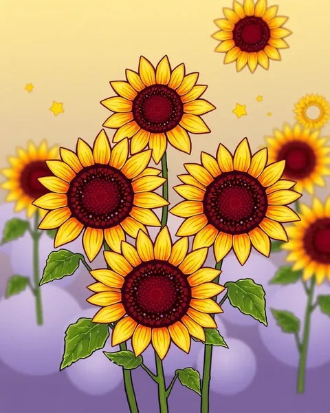 Sunflower Cartoon Pictures Joyful and Whimsical Pictures