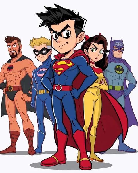 Super Heroes in Cartoon Images Galore Exist