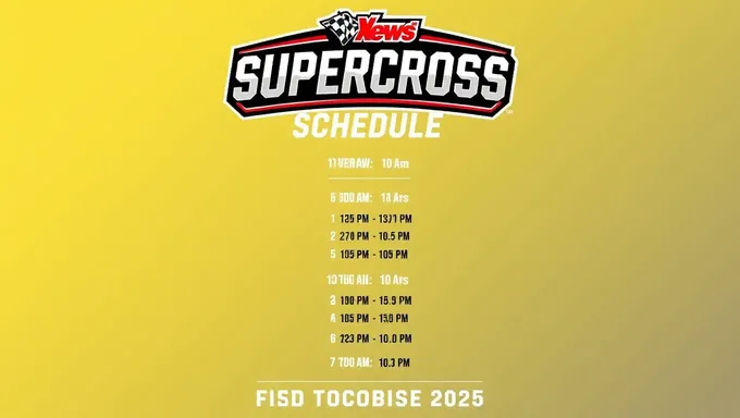 Supercross TV Schedule 2025 Live Streaming