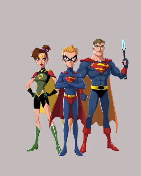 Superheroes in Cartoon Pictures