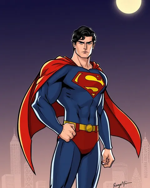 Superman's Cartoon Images in Dynamic Superhero Poses