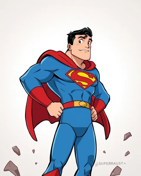 Superman Cartoon Image: Classic DC Comics Illustration