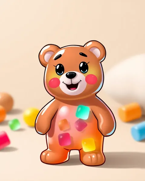 Sweet Cartoon Gummy Bear Picture Display