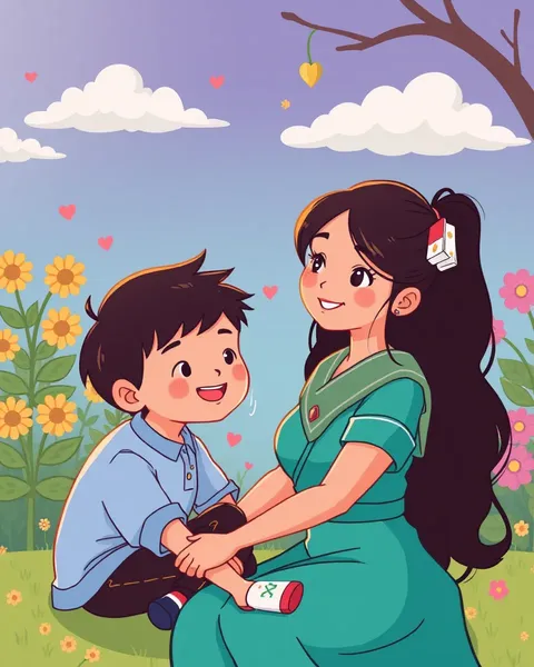 Sweet Mother and Son Cartoon Pictures Free