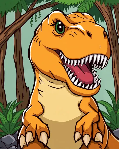 T Rex Cartoon Image: Cartoonish T Rex Dinosaur Picture