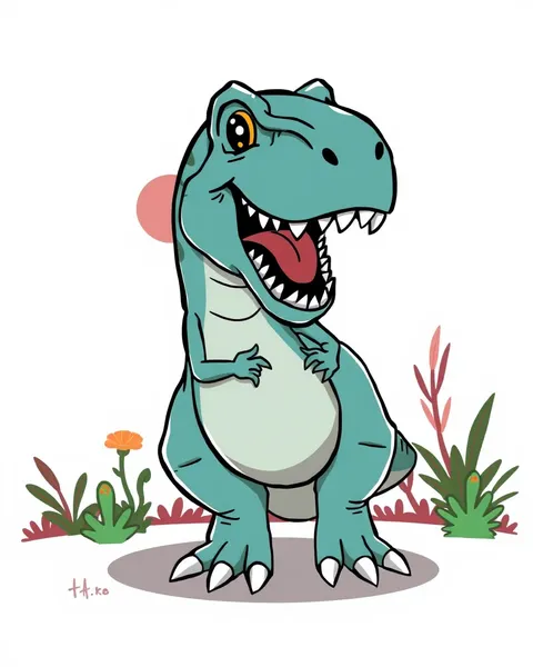 T Rex Cartoon Image: Fun Dinosaur Cartoon Character Picture