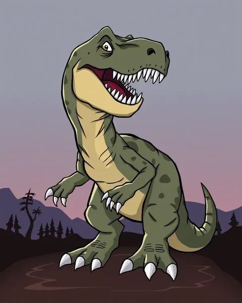 T Rex Cartoon Image: Playful Dinosaur Cartoon Character