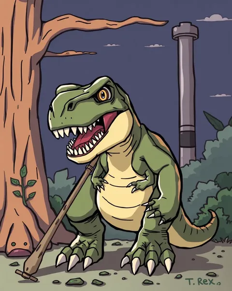 T Rex Cartoon Image: Prehistoric Cartoon Illustration