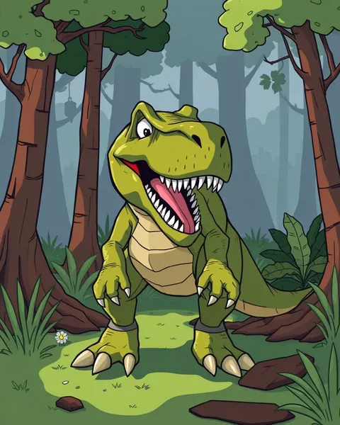 T-Rex Cartoon Pictures for Children's Education