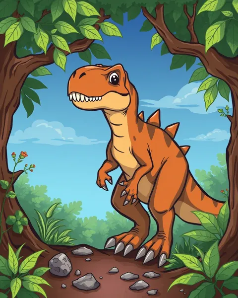 T-Rex Cartoon Pictures for Kids' Amusement