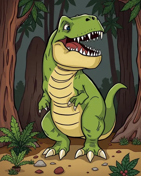 T Rex Image Cartoon: Prehistoric Cartoon Design