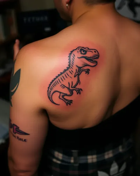 T-Rex Tattoo Art: Prehistoric Dinosaur on Human Body