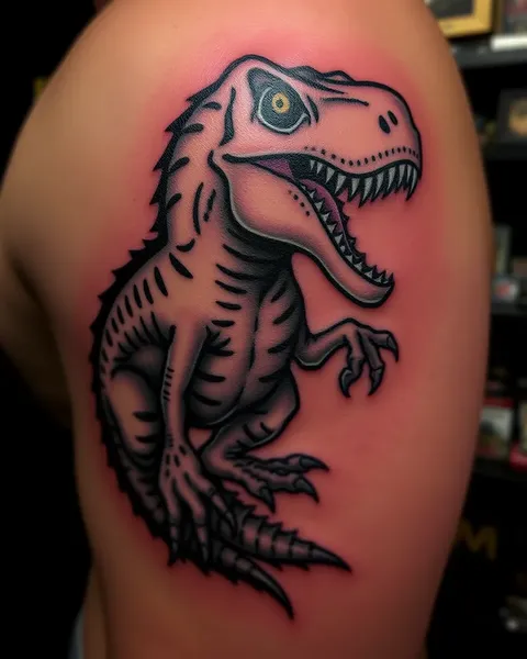 T-Rex Tattoo: Unique Prehistoric Design on Human Skin