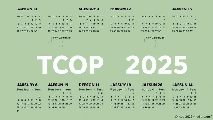 TCOP 2025 Calendar: Important Dates and Deadlines Announced