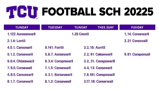 TCU Football 2025 Schedule Includes Big 12 Games