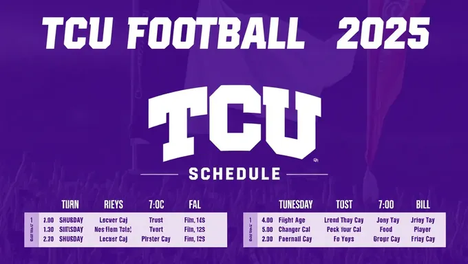 TCU Football 2025 Schedule Set to Begin Soon