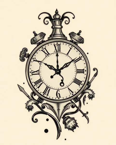 Tattoo Broken Clock: Tattoo with Broken Clock Symbol