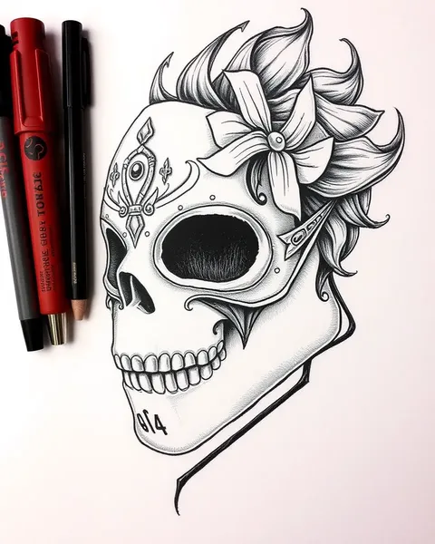 Tattoo Cool Drama Mask Drawing Portrays Inner Strength