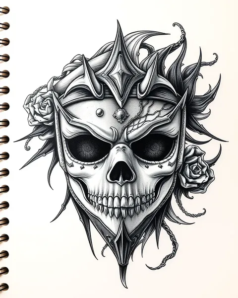 Tattoo Cool Drama Mask Drawing Unveils Artistic Expression