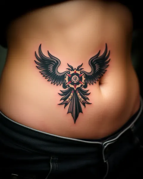 Tattoo Image on the Side of Stomach Skin