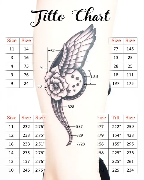 Tattoo Size Chart for Custom Tattoo Designs