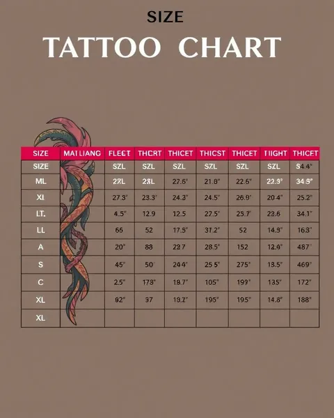 Tattoo Size Chart for Measuring Body Art