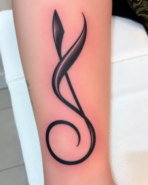 Tattoo of Treble Clef: A Unique Design