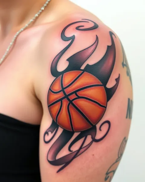 Tattoo of a Basketball for Basketball Enthusiasts