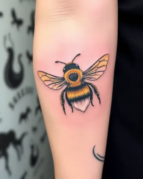 Tattoo of a Bumble Bee on the Body