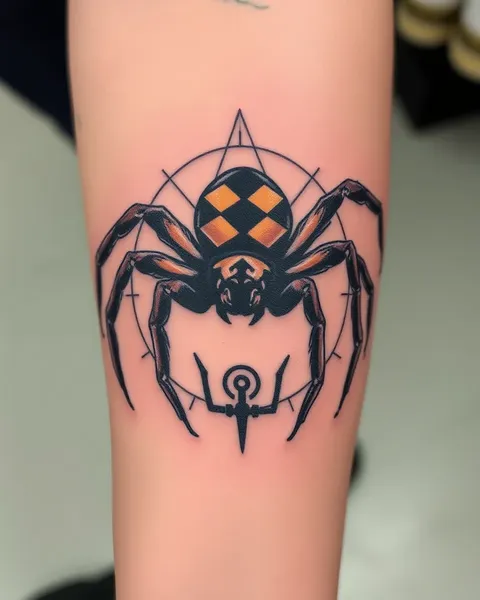 Tattoo of a Spider's Web Design