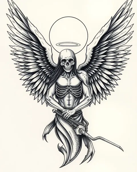 Tattoos Angel of Death's Dark and Mysterious Artistry