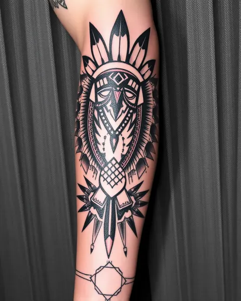 Tattoos of Aztec Gods on Arms