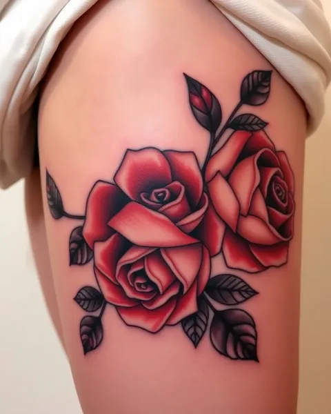 Tattoos of Roses on Thigh Cultural Significance