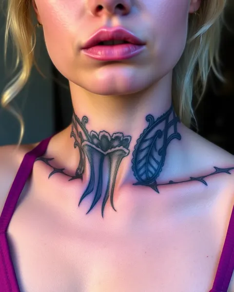 Tattoos on Ladies' Collar Bone