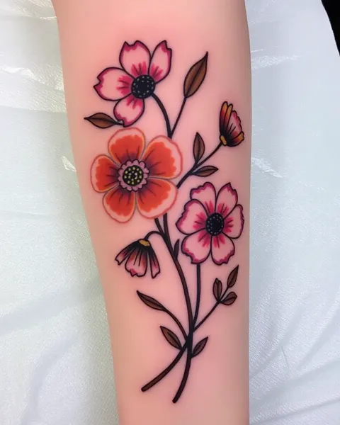 Tattoos with Symbolic Flowers Meaning