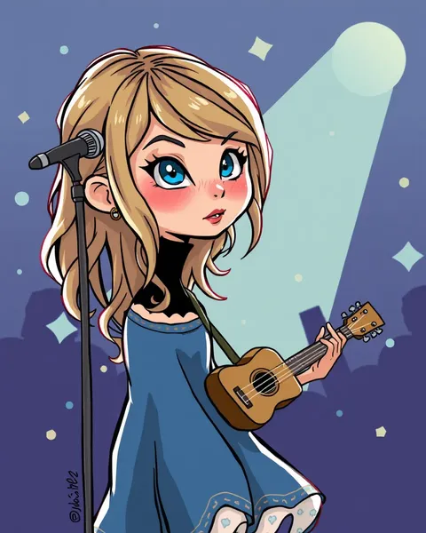 Taylor Swift's Cartoon Images in Digital Art