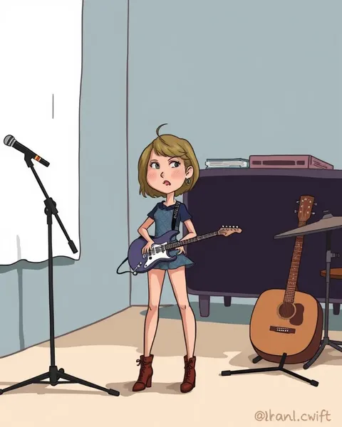 Taylor Swift Cartoon Pictures in Colorful Style